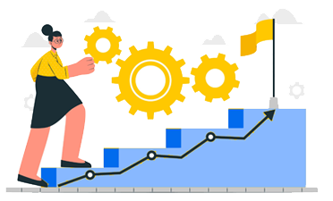 <a href='https://www.freepik.com/vectors/work'>Work vector created by stories - www.freepik.com</a> Woman progressing along financial planning journey.